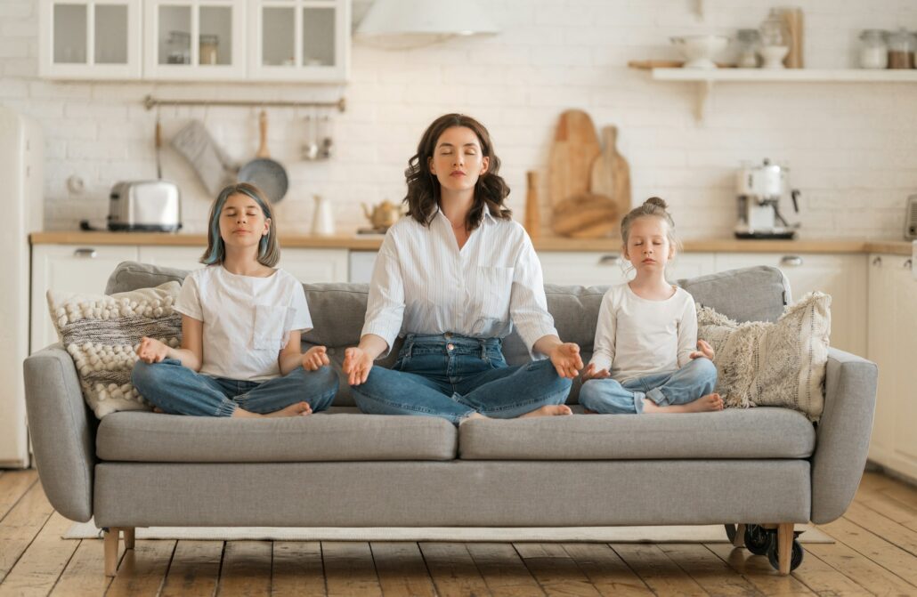 Insight Into Heart Qualities Woman and children are meditating